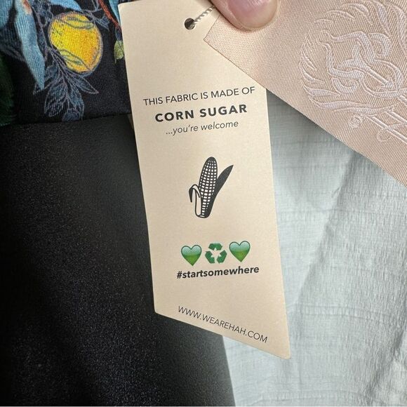 Free People HAH black floral butterfly tree tie swimsuit top size small NEW - Picture 7 of 9